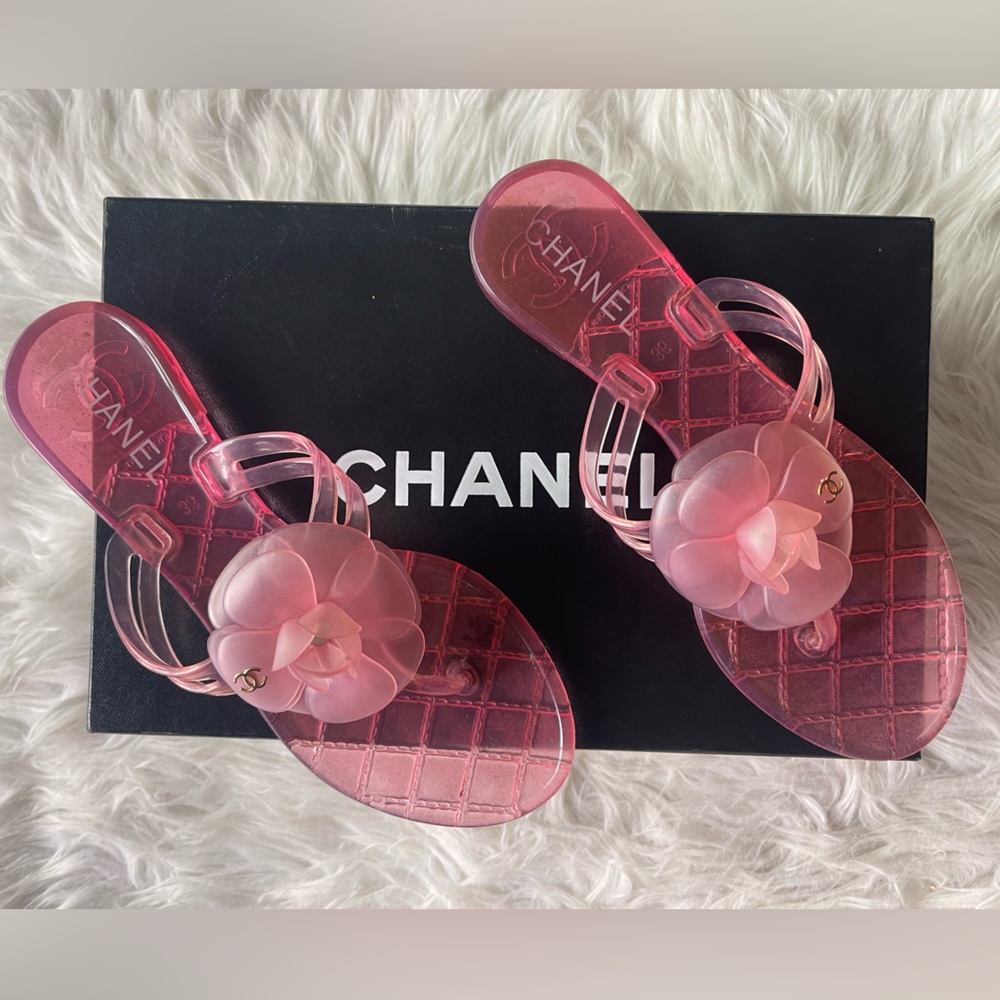✨ Chanel Pink Camellia Jelly Sandals — Size 36 RARE